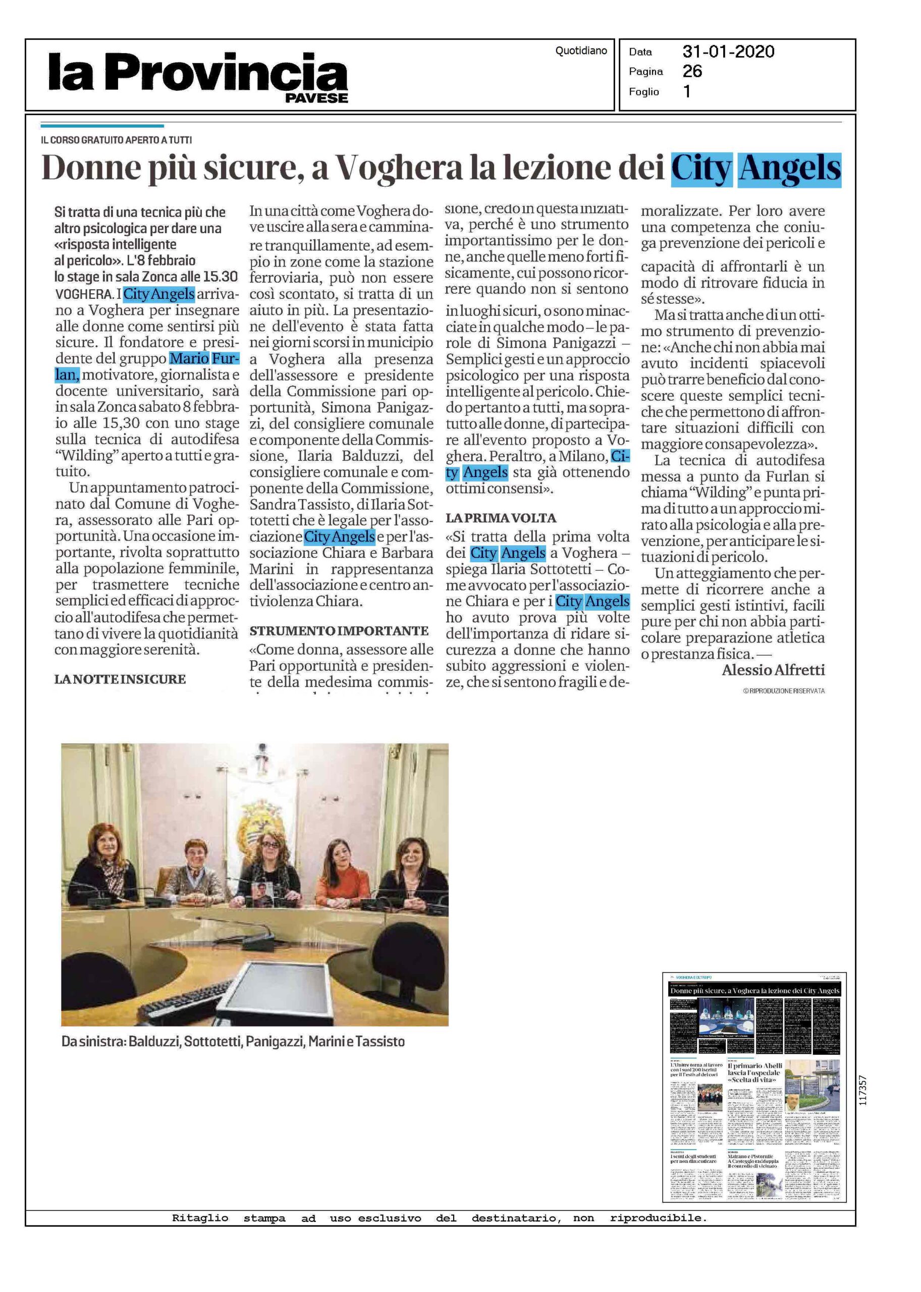 Donne più sicure a Voghera