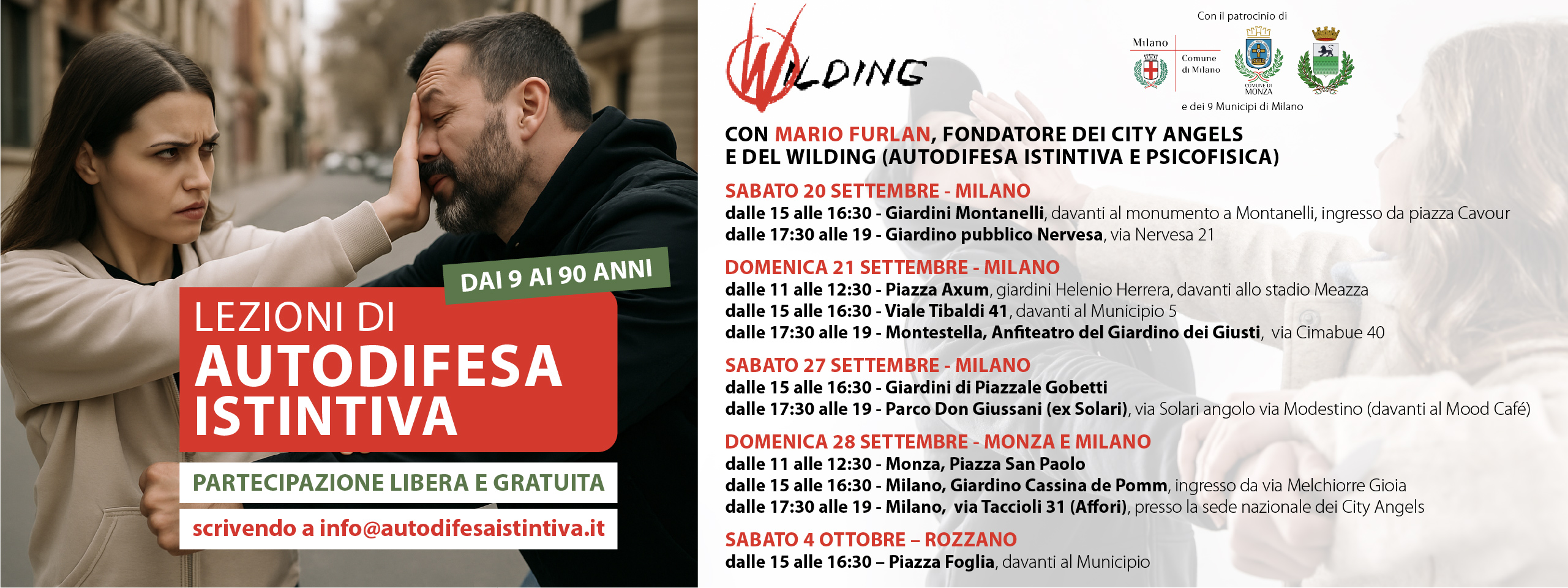 Lezioni gratuite di autodifesa personale a Milano