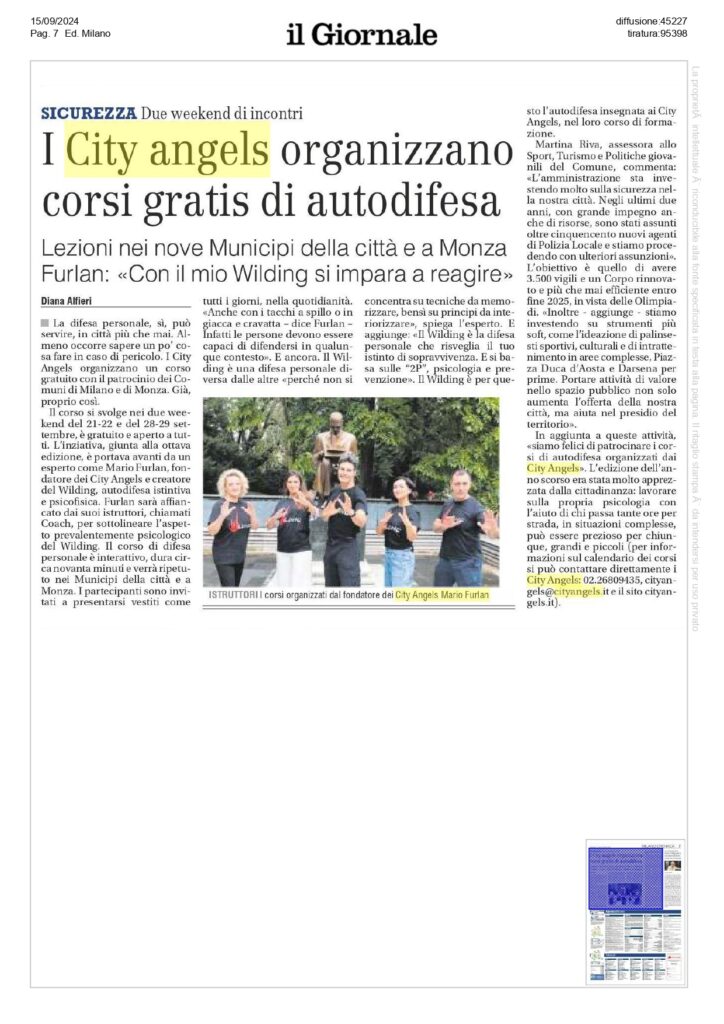 Corsi gratuiti di difesa personale a Milano